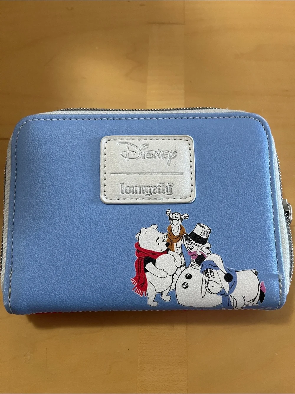 Loungefly White Plush Bear Coin Purse with Red Trim